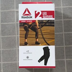 Reebok Black Compression Leg Sleeves L - XL New